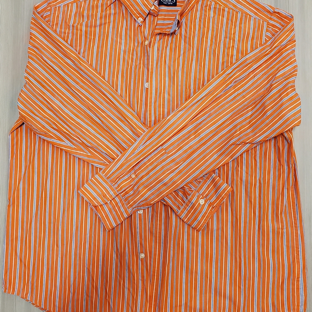 Ralph Lauren Orange and White Striped Shirt